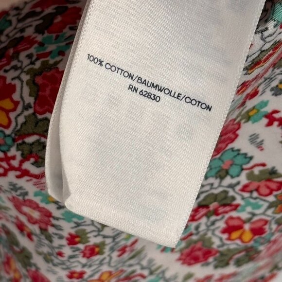 Lands End Womens Floral Print 3/4 Sleeve Shirt top tunic Size 16 100% Cotton - Picture 4 of 11